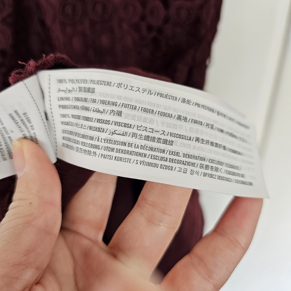 Abercrombie & Fitch Y2K Burgundy Lace Sleeveless Mini Dress sz 2 - Picture 5 of 7